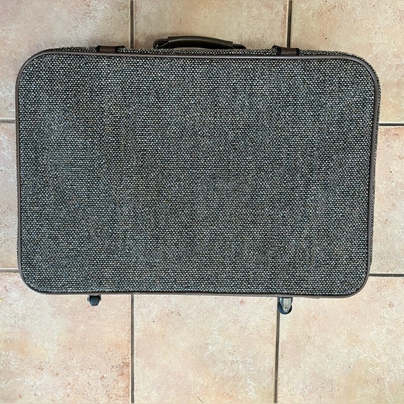 American Tourist Tweed Suitcase with Wheels Vintage Clean Luggage Travel - Picture 7 of 11